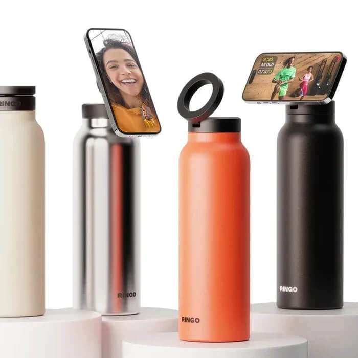 It’s a water bottle! It’s a phone stand? It’s a water bottle phone stand!